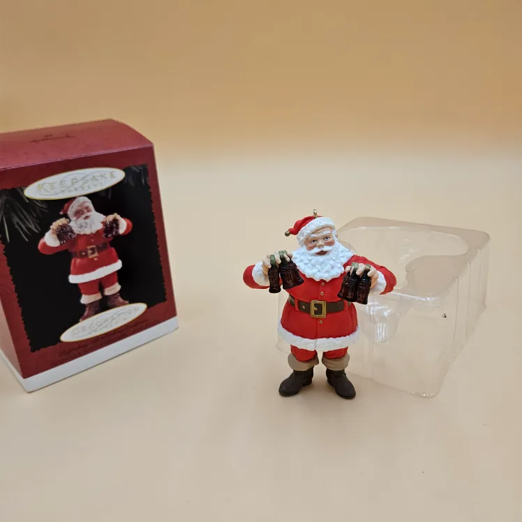Coca Cola Hallmark Keepsake Ornament 1995 Santa Vintage  4" T image indicator(5)