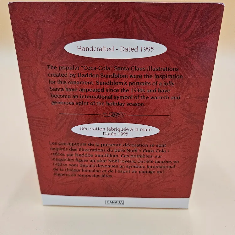 Coca Cola Hallmark Keepsake Ornament 1995 Santa Vintage  4" T image indicator(6)