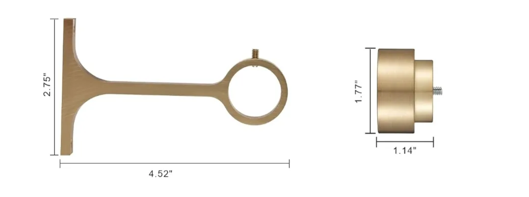 Adjustable Gold Curtain Rod Set 16"-86" Length - 1" Diameter image indicator(6)