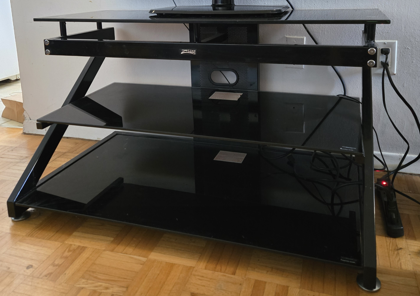 Z-Line Designs Black Glass TV Stand