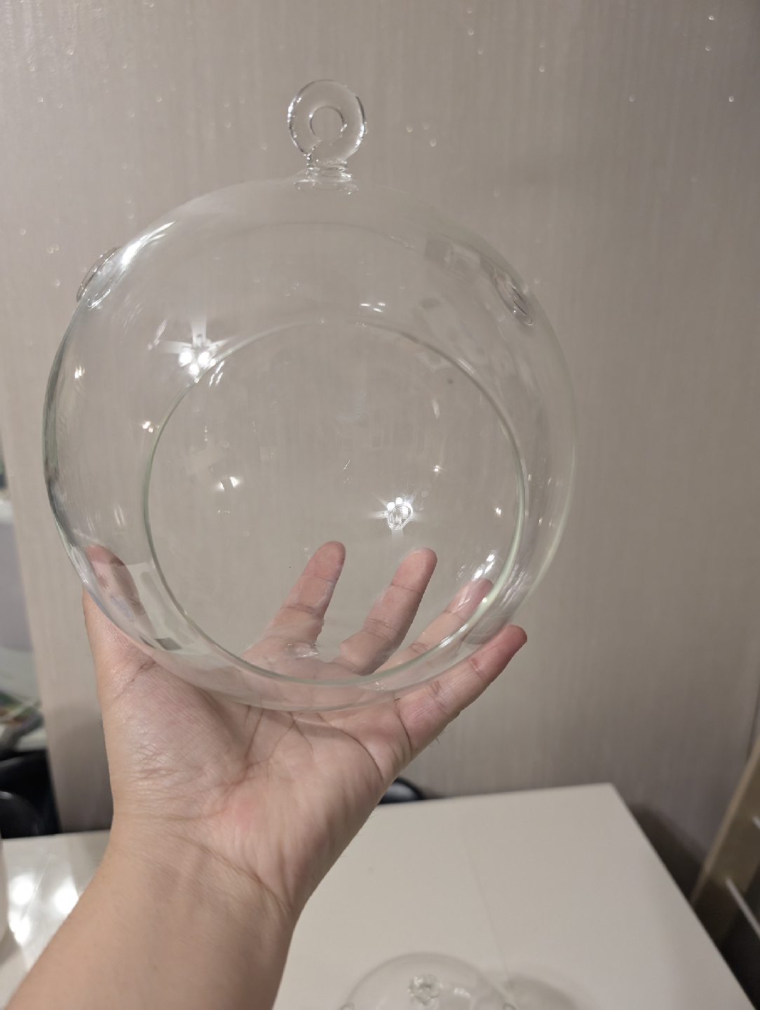 4 Clear Glass Hanging Terrarium Globes - 4" Diameter - photo 2