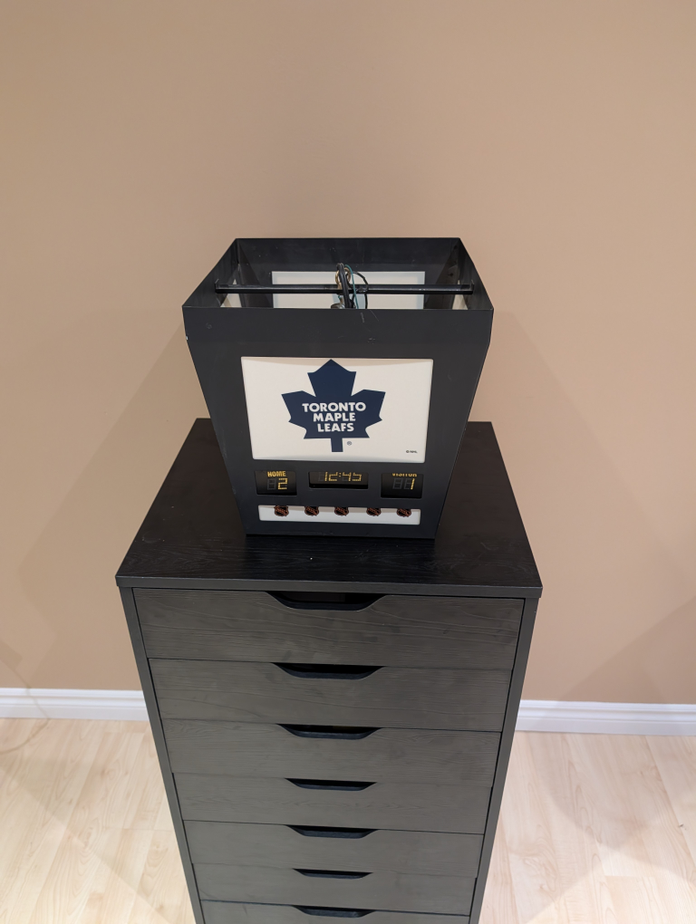 Toronto Maple Leafs score board light fixture