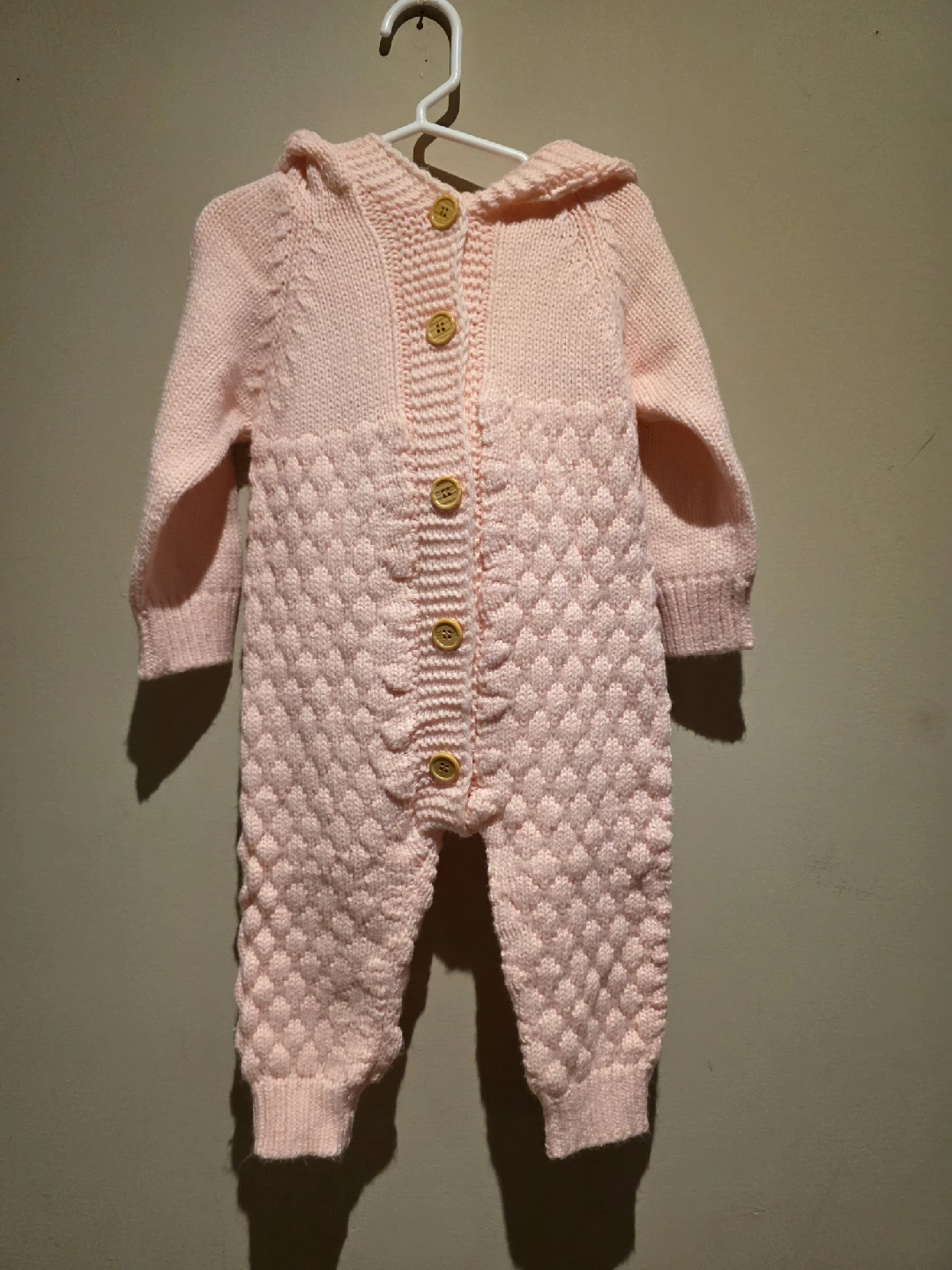 Pink Knit Baby Romper