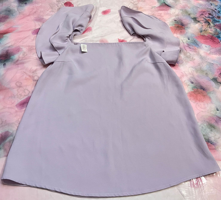 Lilac Puff Sleeve Mini Dress