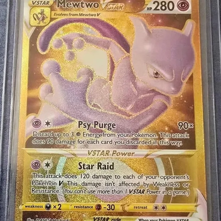 pokemon golden mewtwo card Epic GOLD VSTAR Pull Mewtwo VSTAR Gold Card -