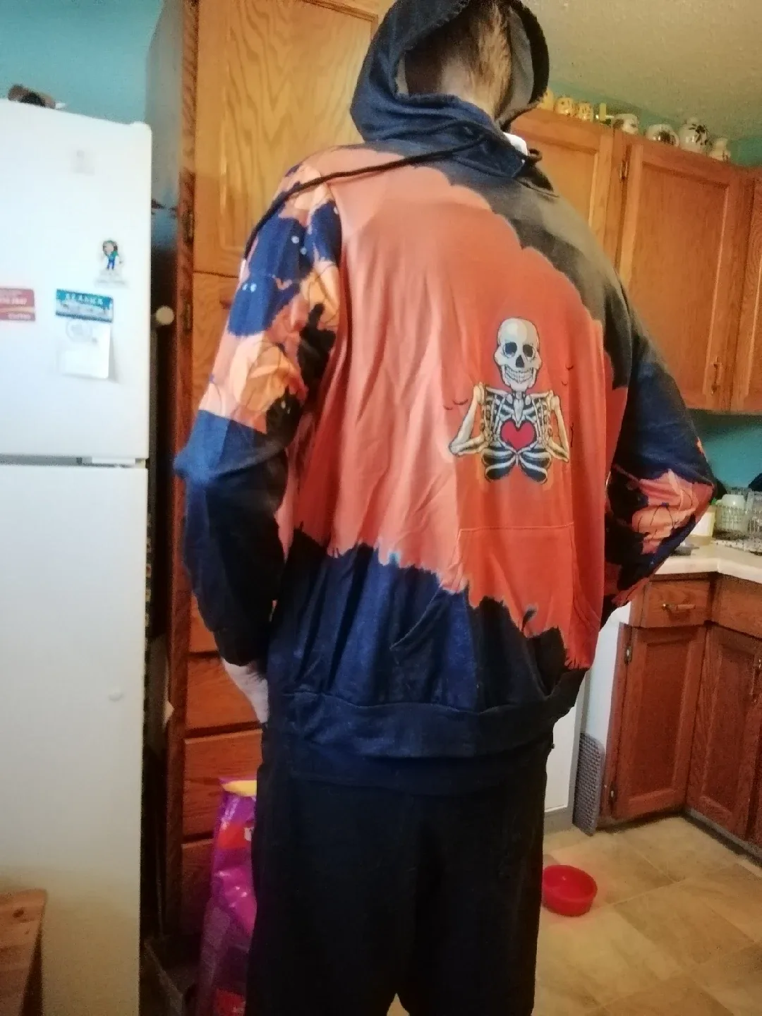 Halloween Skeleton Hoodie - Orange/Black image indicator(2)