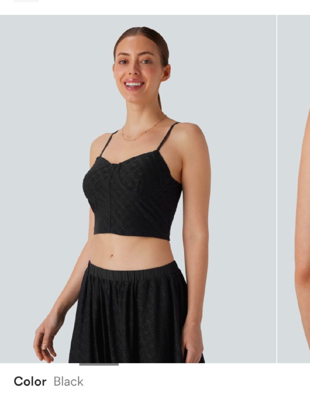 Halara Black eyelet Lace Tank Top - Size small