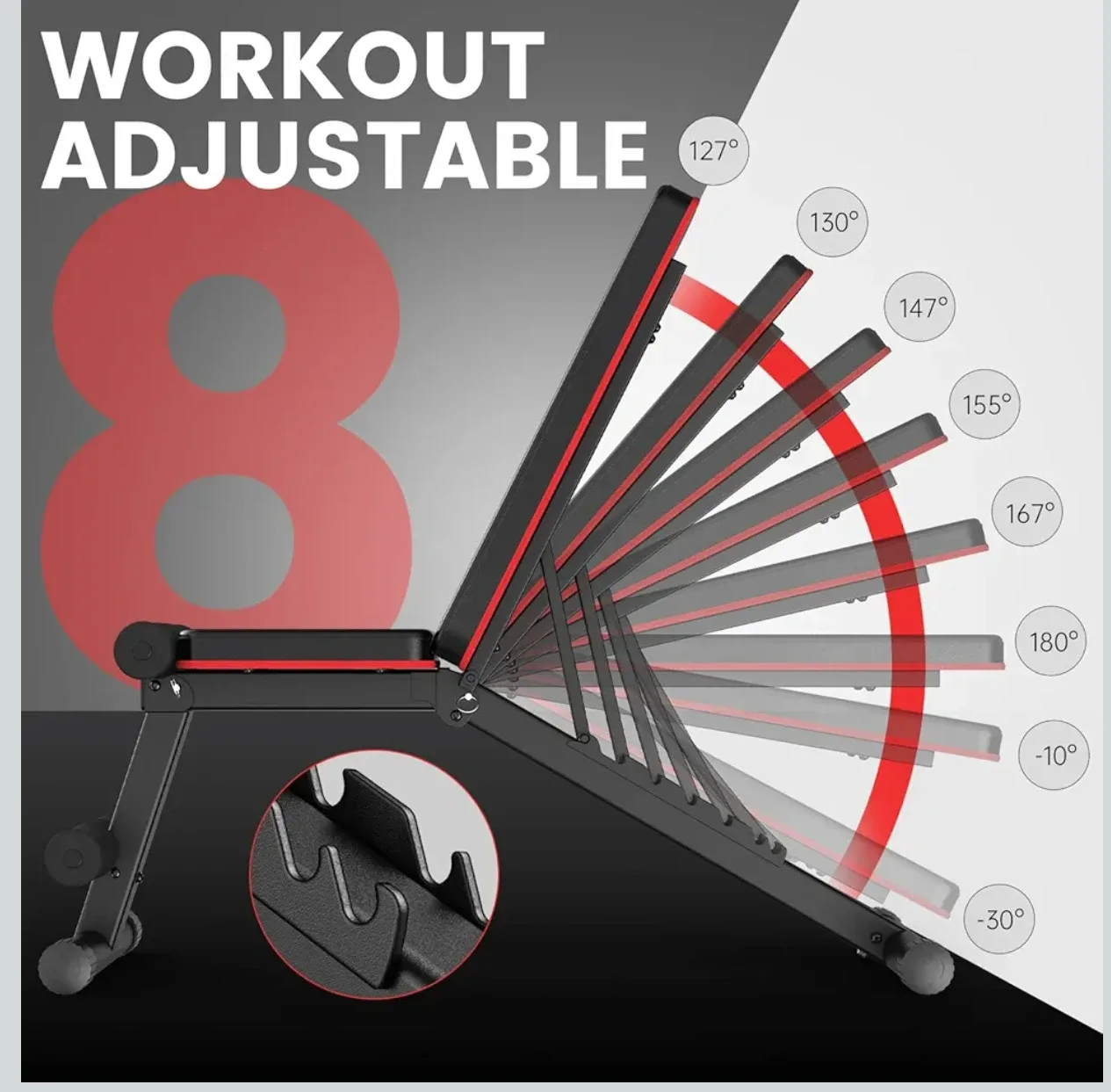 PASYOU Adjustable Weight Bench image indicator(2)