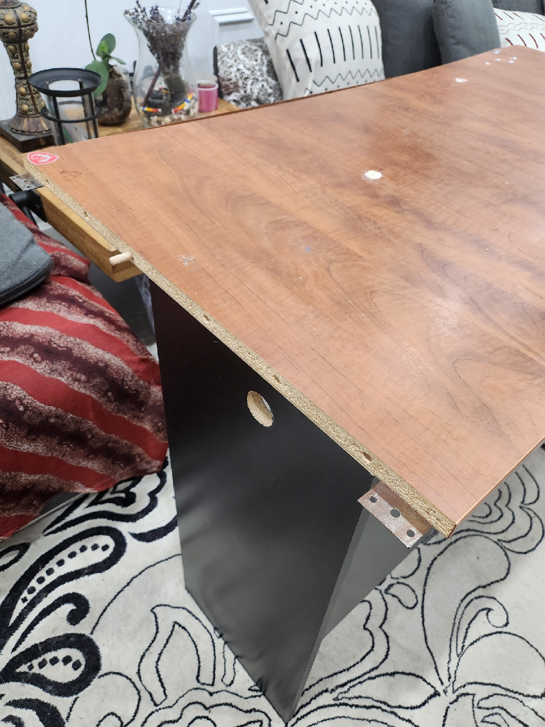 Wooden Desk with Black Legs