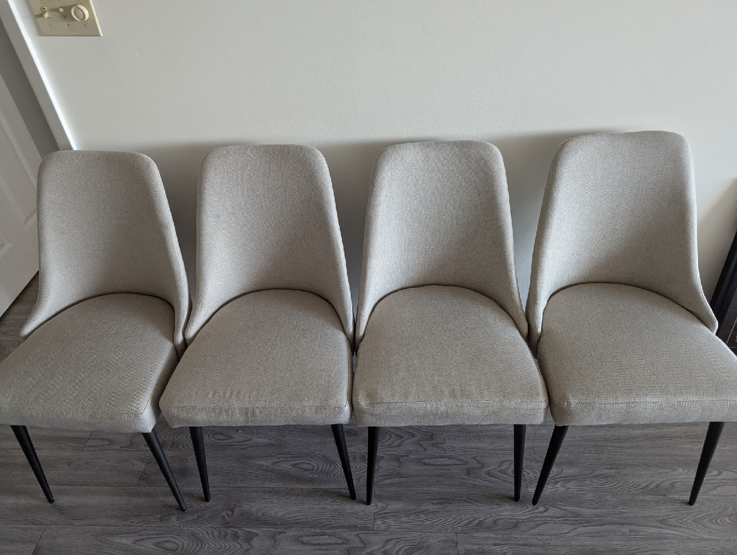 Set of 4 Dining Chairs - Neutral Fabric