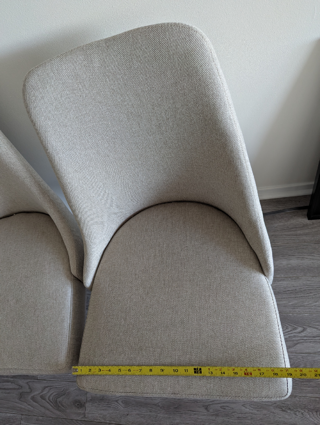 Set of 4 Dining Chairs - Neutral Fabric - photo 4
