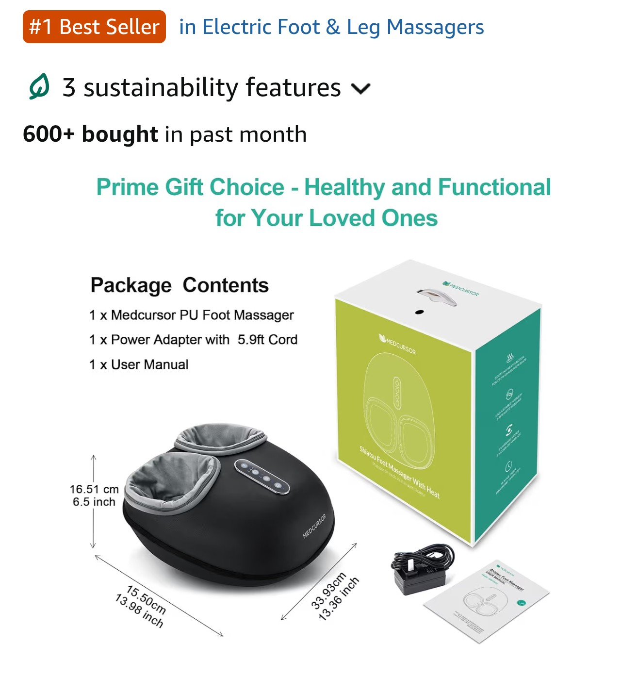 Medcursor Shiatsu Foot Massager with Heat