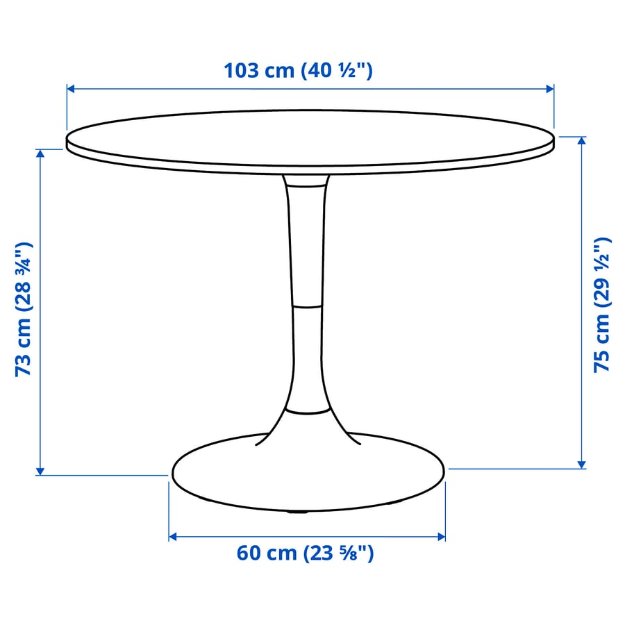 IKEA Docksta White Round Dining Table - photo 2