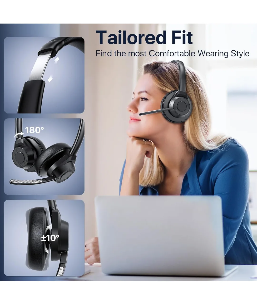 Wireless Headset with Noise Cancellation image indicator(7)