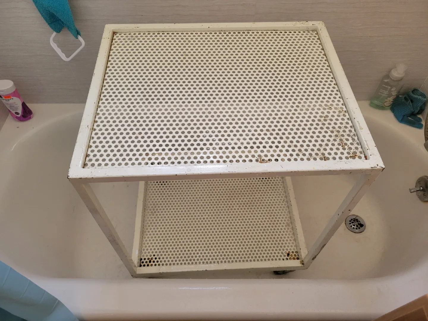 White Metal Rolling Cart thumbnail