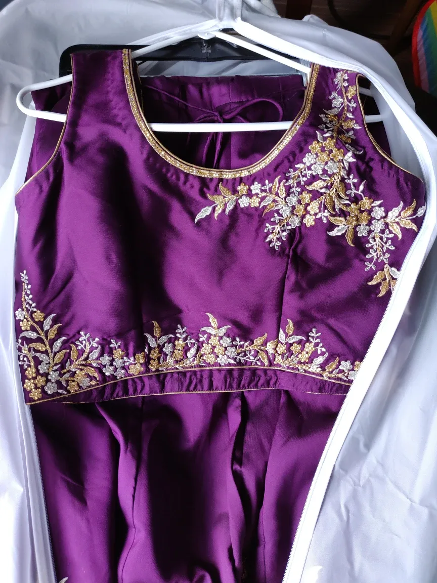 Royal Purple Lehenga Indian Party wear - XXL image indicator(2)