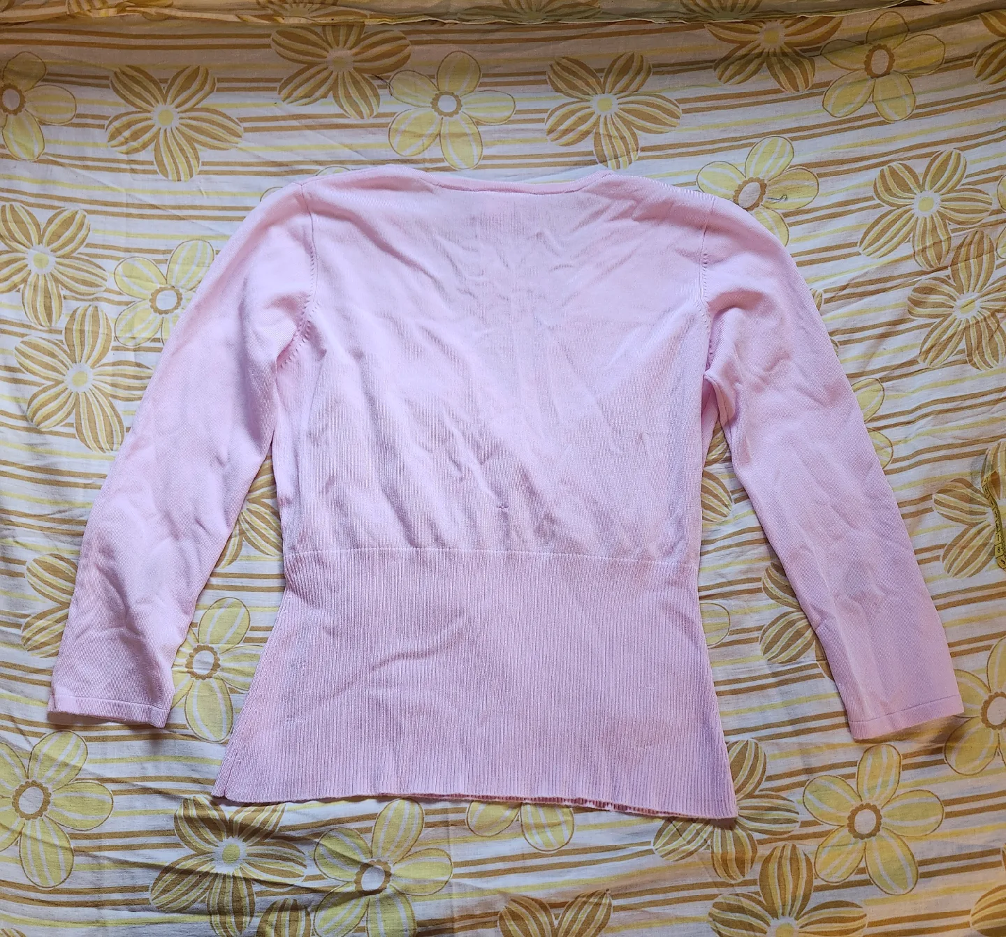 Pink long sleeve balletcore wrap top image indicator(2)