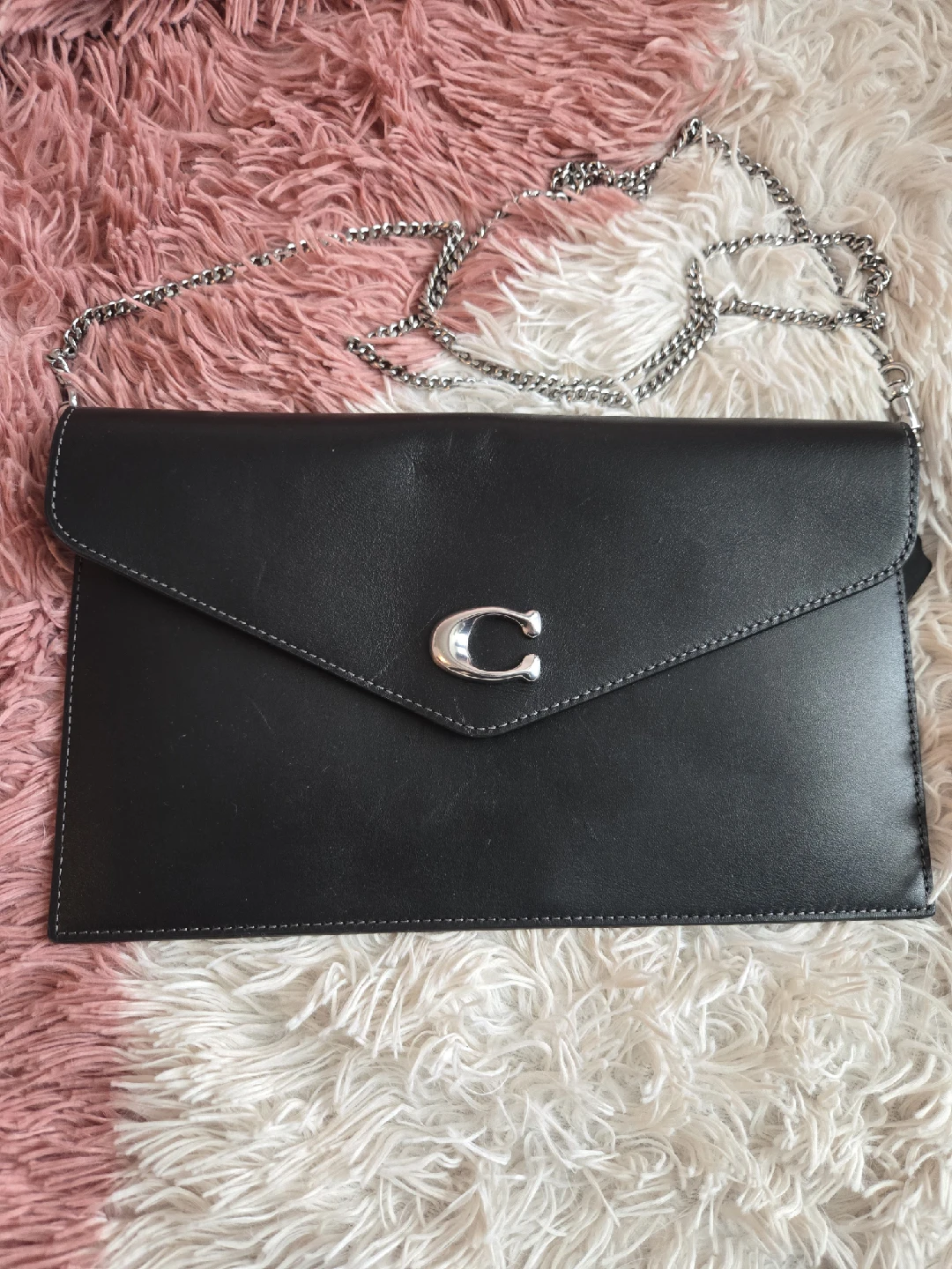 Coach Black Leather Chain Crossbody Bag