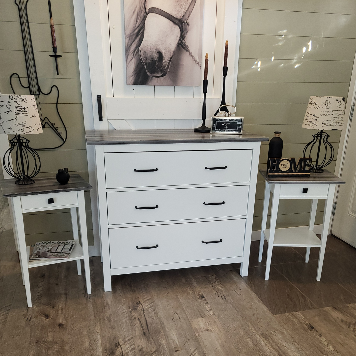 White Dresser & Nightstand Set