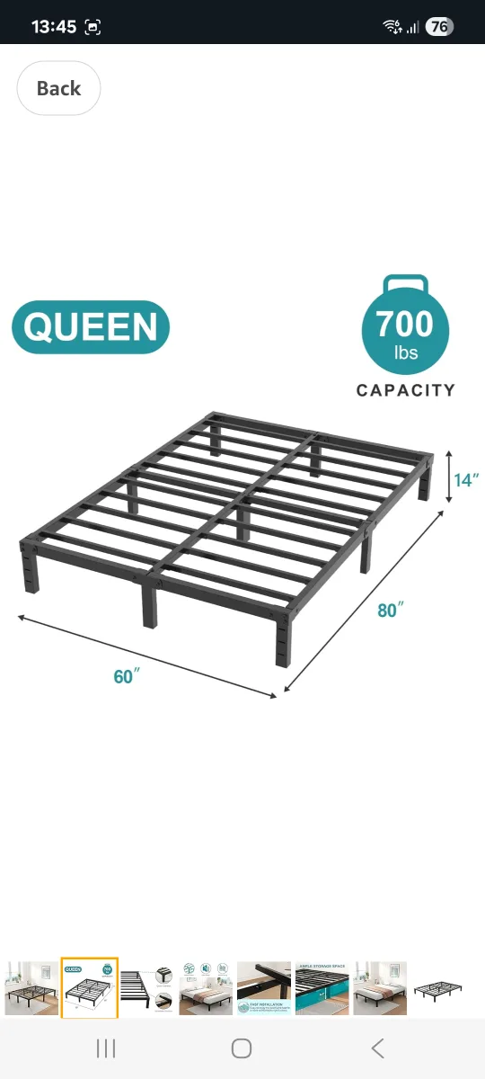 Queen Size Metal Bed Frame - super easy assembly image indicator(3)