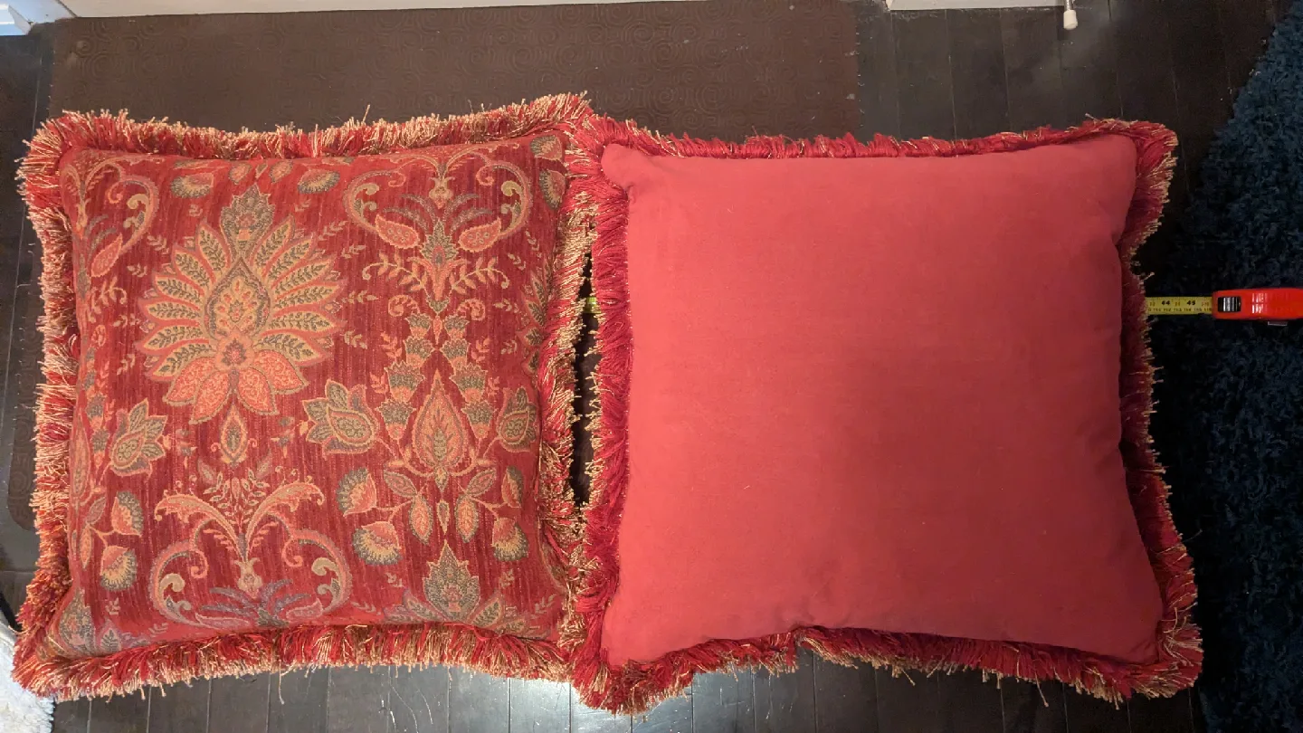 Decorative Throw Pillows - Red & Gold thumbnail