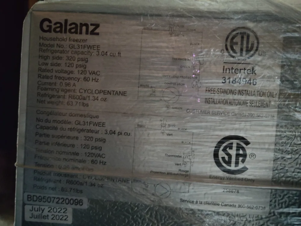 Galanz mini upright Freezer - White image indicator(3)