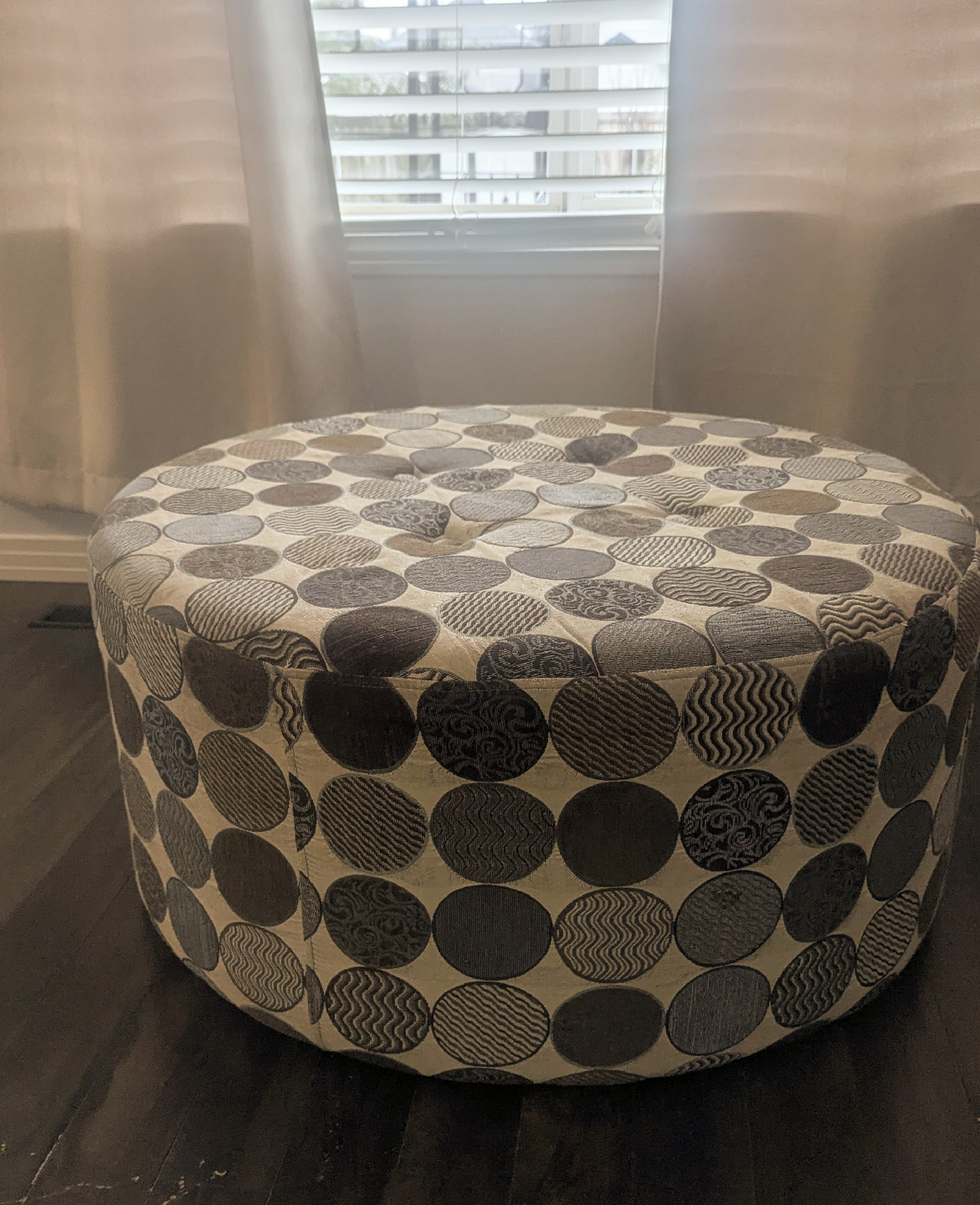 Patterned Round Ottoman