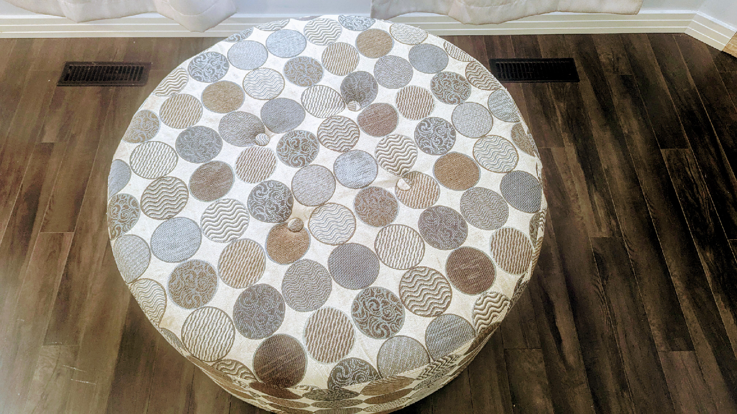 Patterned Round Ottoman - photo 2