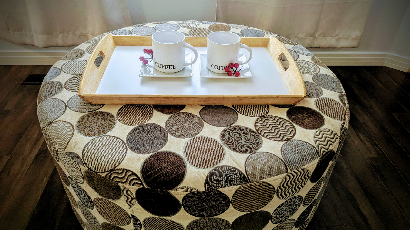 Patterned Round Ottoman - photo 4