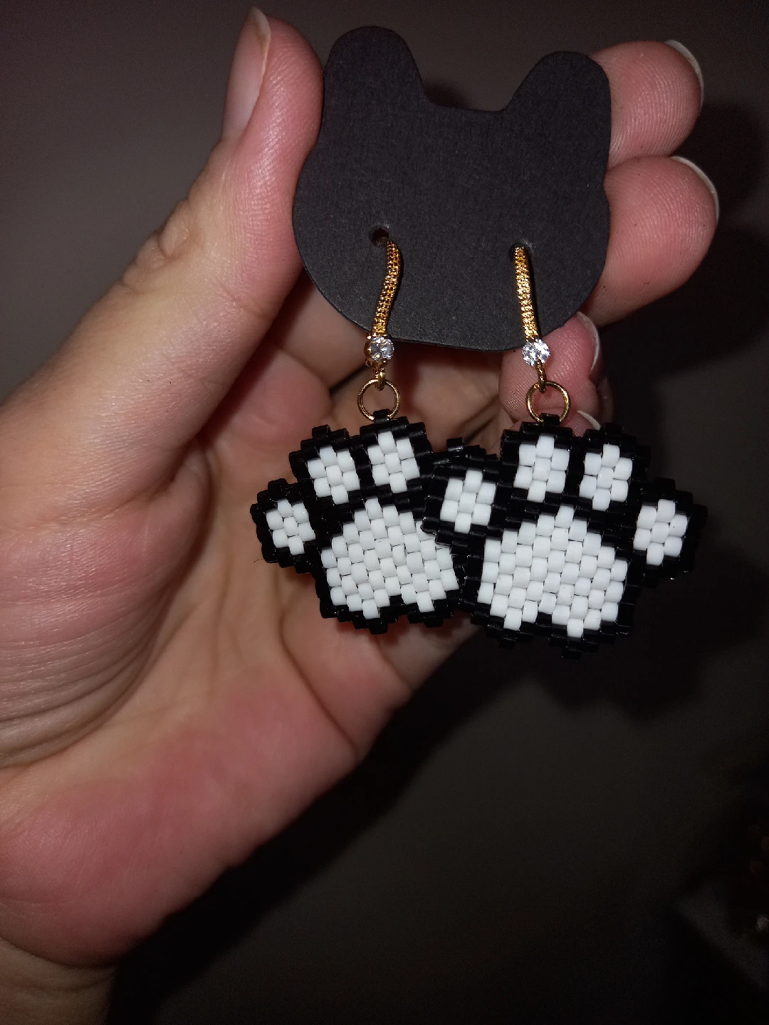 Paw Print Beaded Earrings