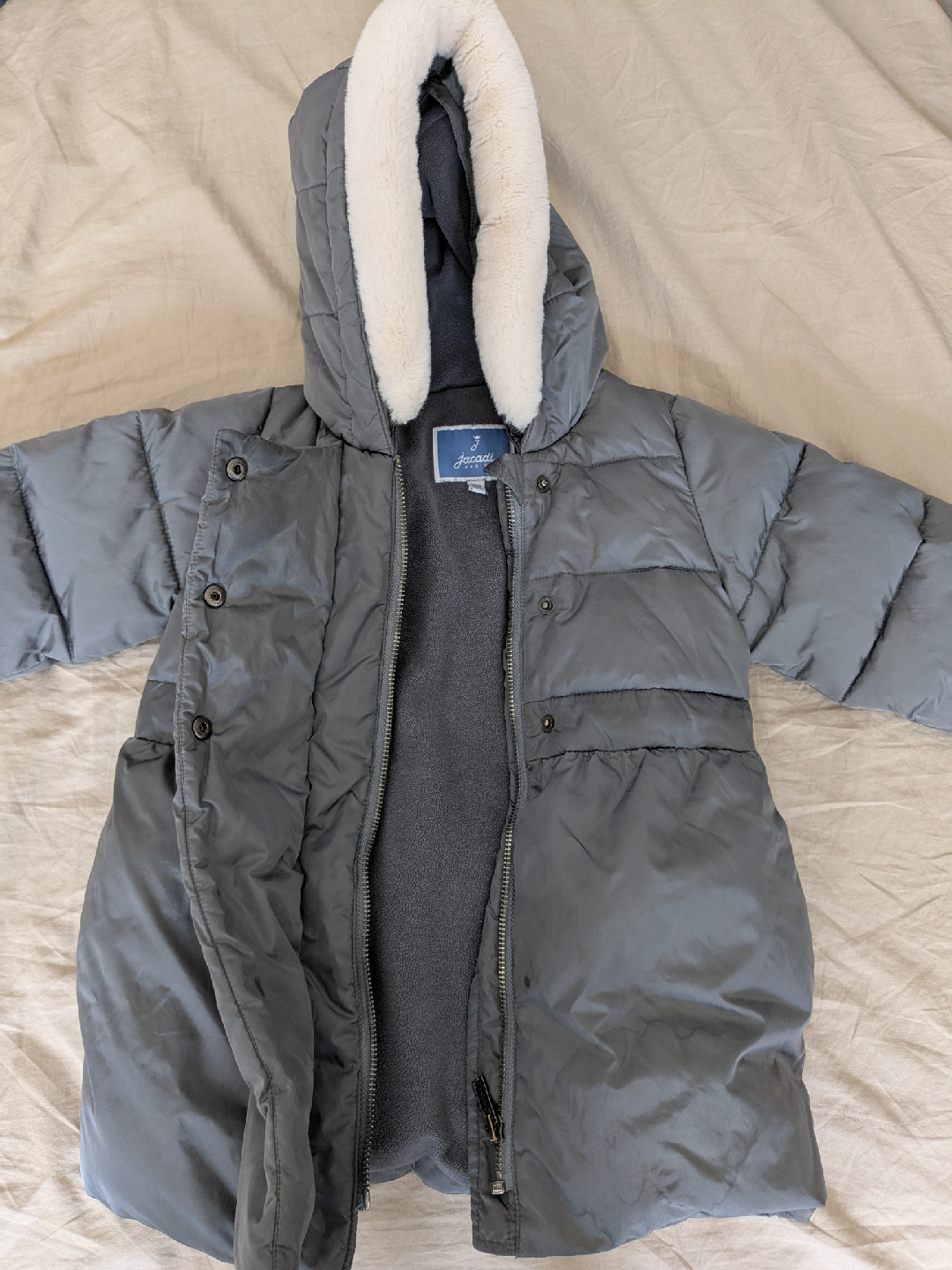 Jacadi Paris Grey Puffer Coat - Size 36M - photo 2