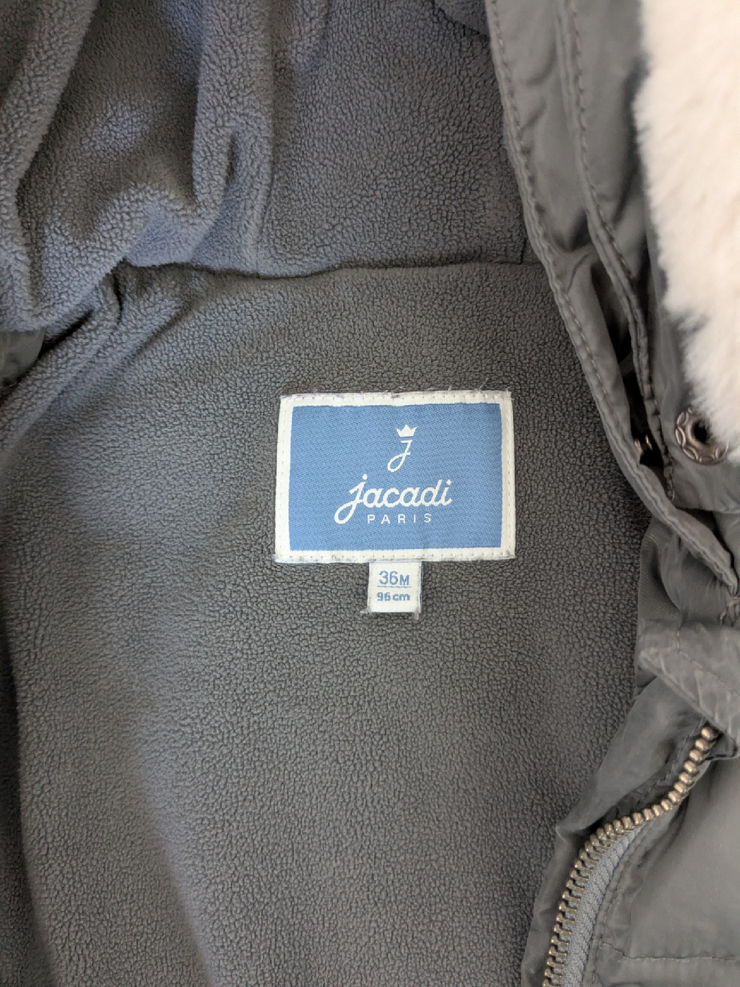 Jacadi Paris Grey Puffer Coat - Size 36M - photo 3