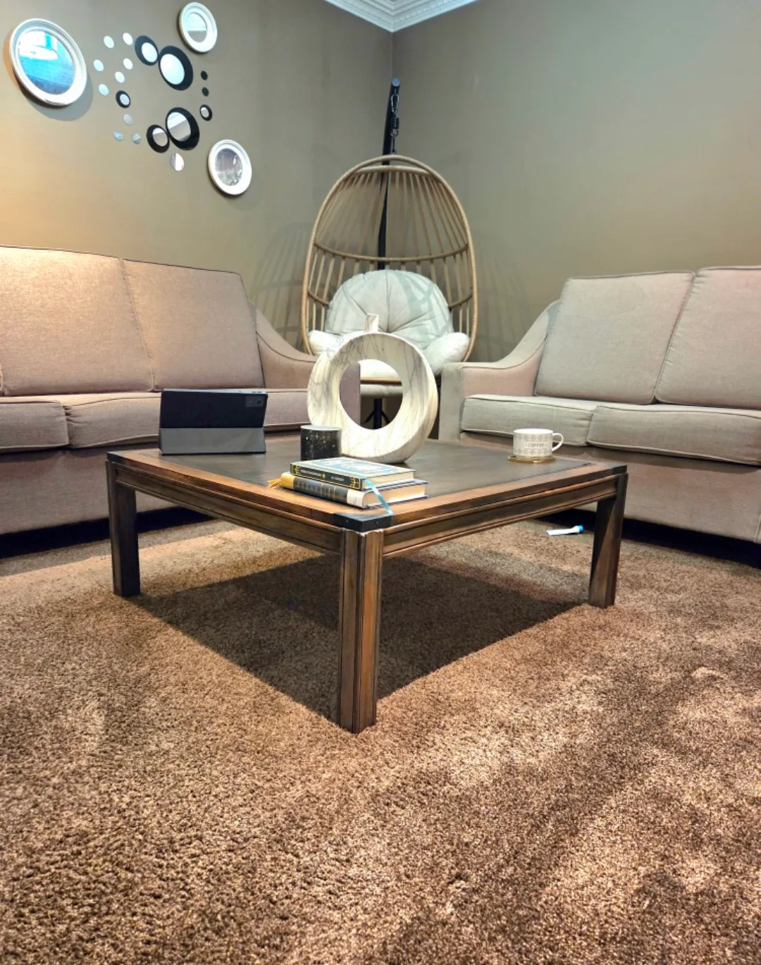 Dark Brown Wood Coffee Table