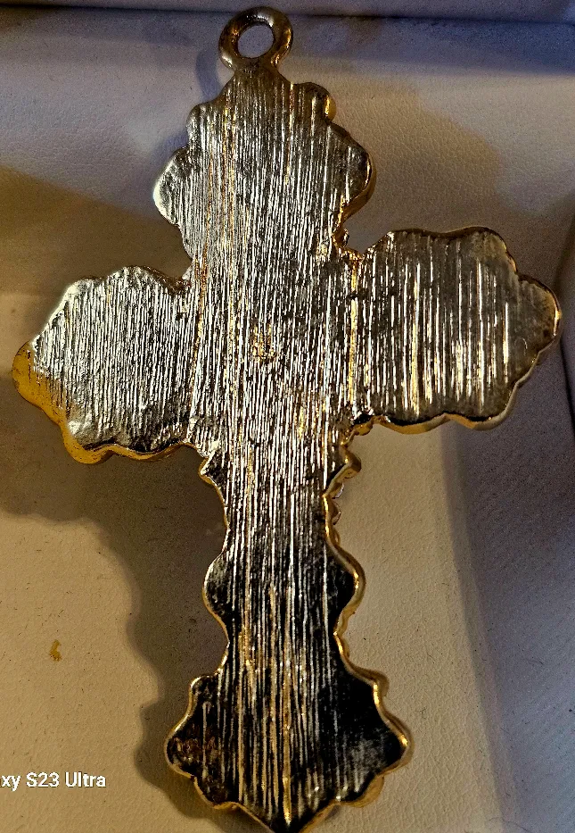 Vintage Jeweled Cross Pendant( museum piece image indicator(6)