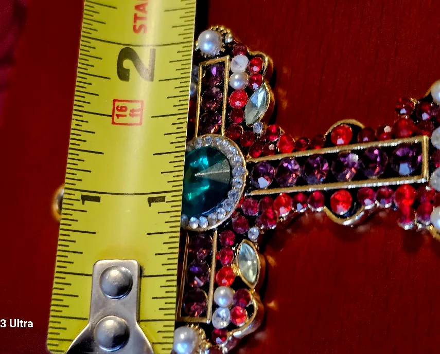 Vintage Jeweled Cross Pendant( museum piece image indicator(8)