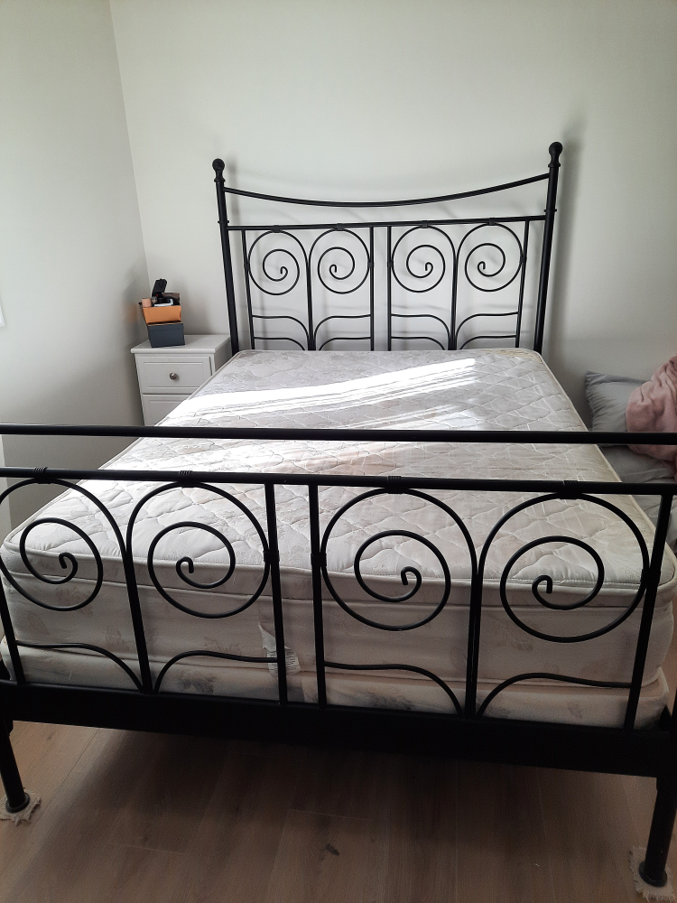 Black Metal Bed Frame Double Size