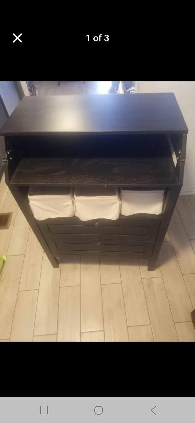 Dark Brown Wood 3 drawer change table thumbnail