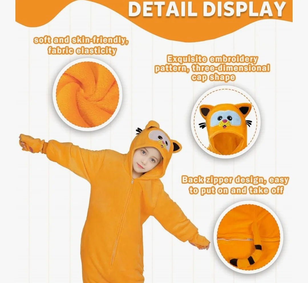 Garfield Children's Onesie Costume, Size 140 image indicator(3)