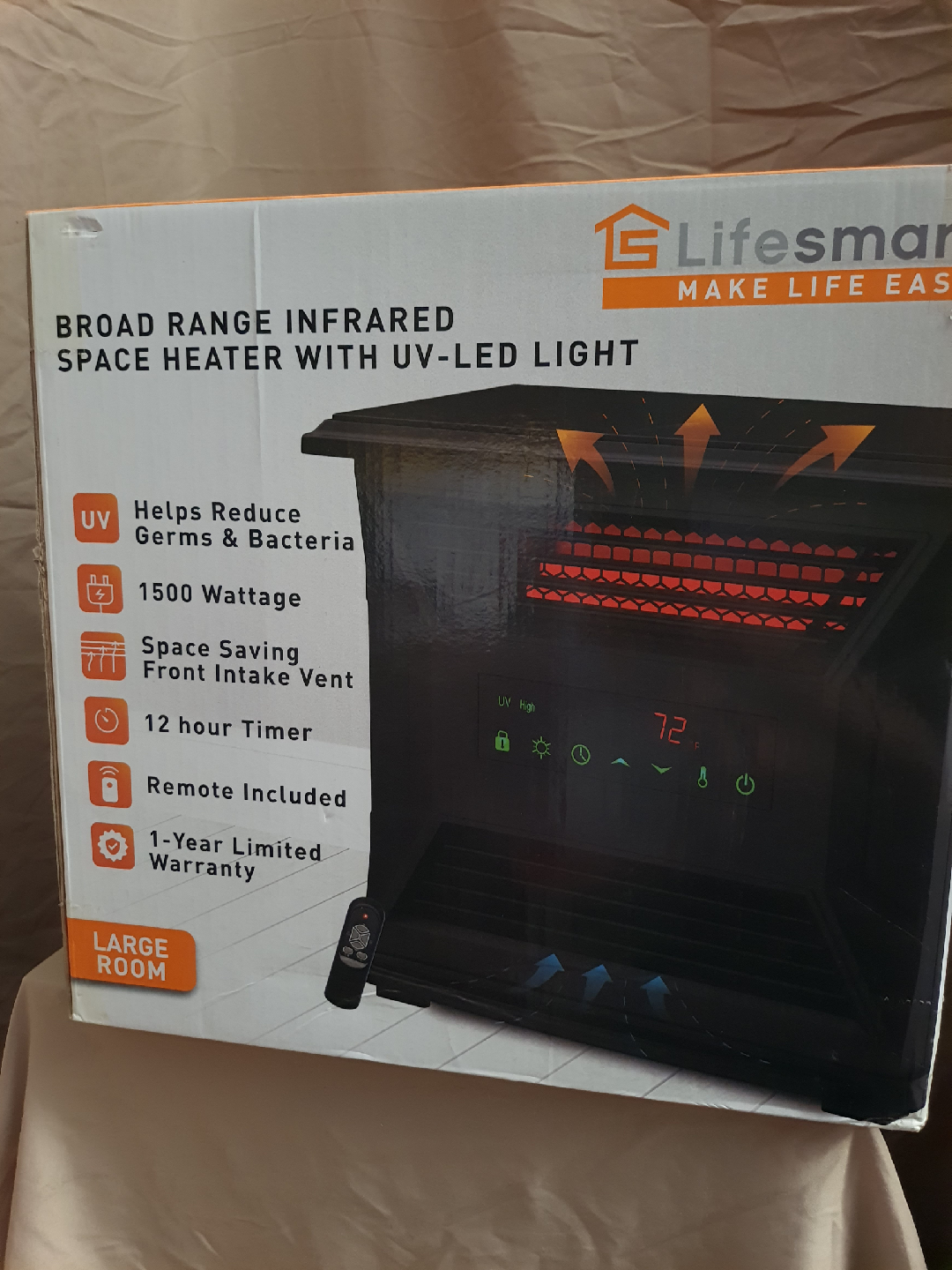 Lifesmart Infrared Space Heater with UV-LED Light