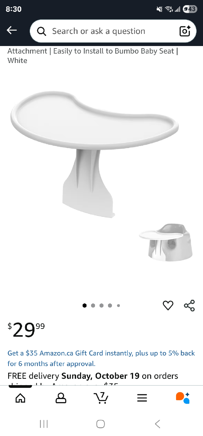 Bumbo Cradle Lilac Floor Seat + Tray - photo 4