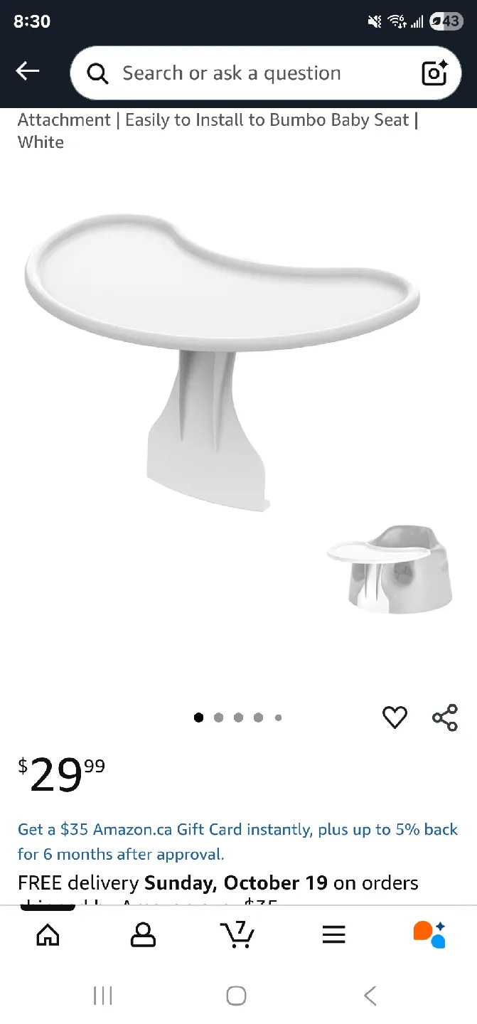 Bumbo Cradle Lilac Floor Seat + Tray image indicator(4)