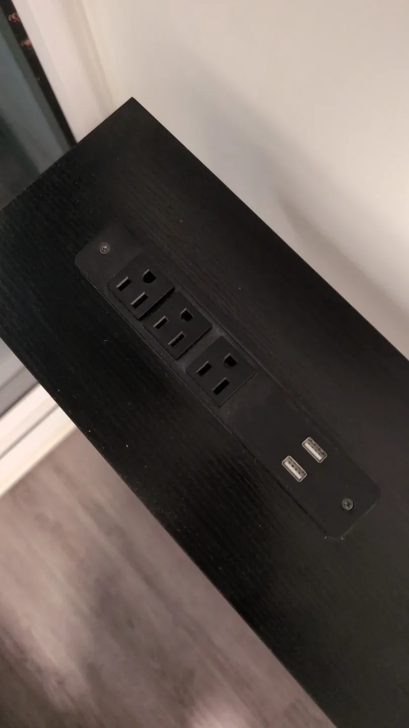 Black Console Table with USB Ports (39x6 inches) image indicator(3)