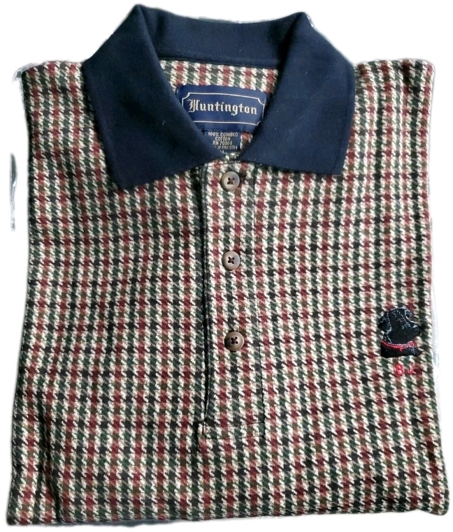 Huntington Houndstooth Polo Shirt - Size Medium - New