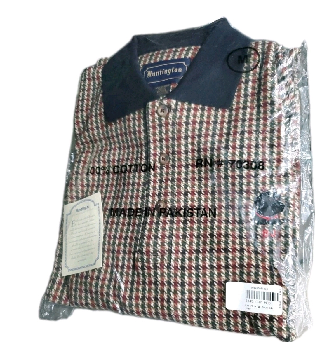 Huntington Houndstooth Polo Shirt - Size Medium - New - photo 4
