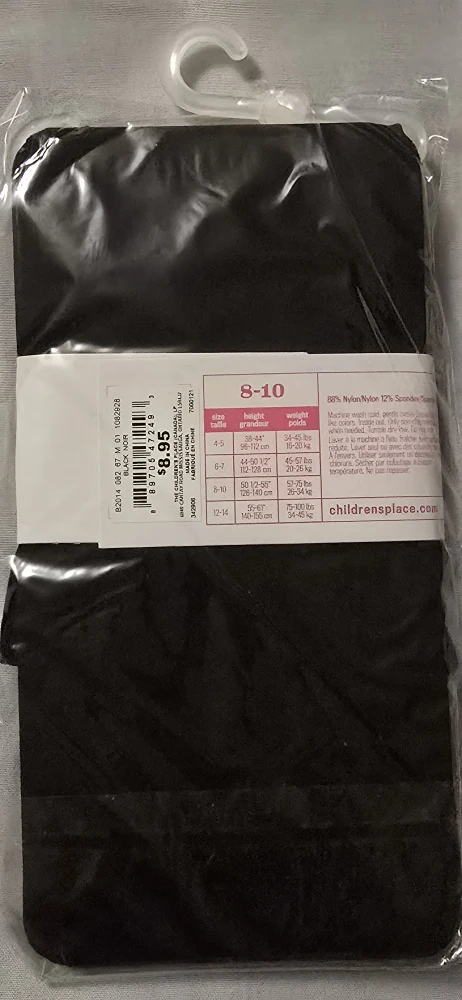 NEW! The Children's Place Girl's Black Tights! - Size 8-10 years - photo 3