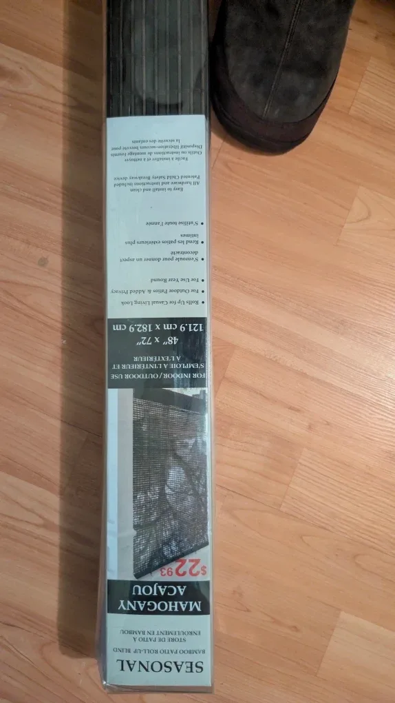 Seasonal Mahogany Bamboo Patio Roll-Up Blind 48"x72" image indicator(2)