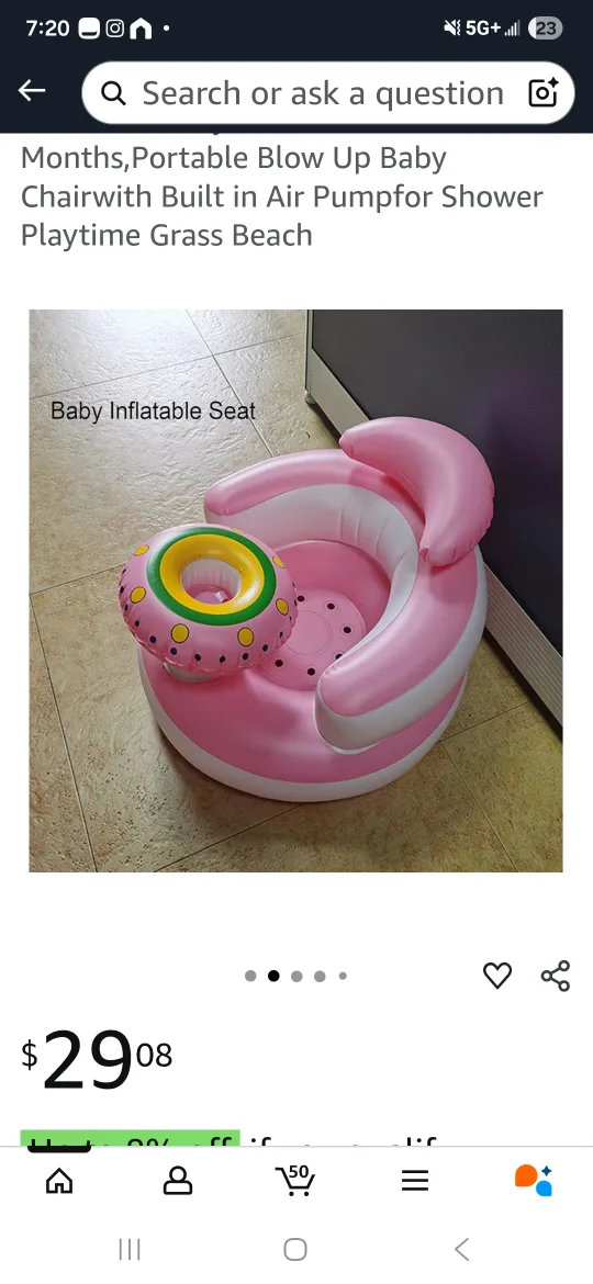 Baby Inflatable Seat - Pink thumbnail