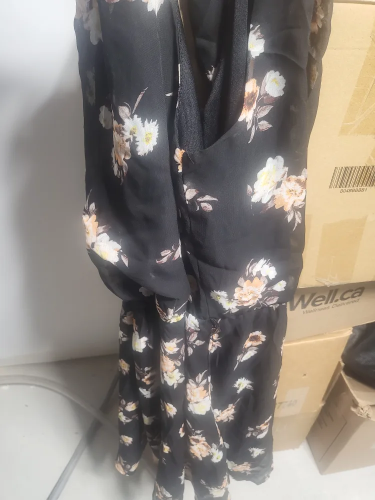 Floral Romper - Black thumbnail