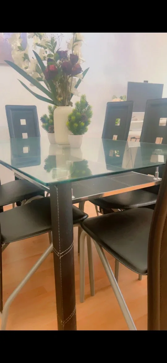 Glass Dining Table with 6 Chairs image indicator(2)