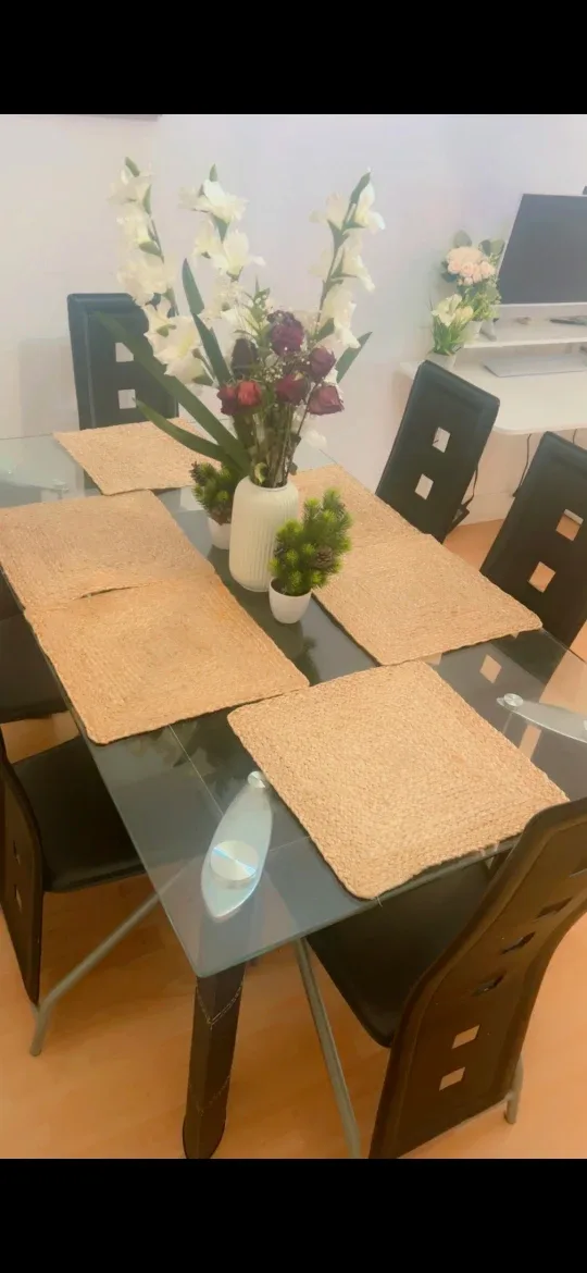 Glass Dining Table with 6 Chairs image indicator(6)